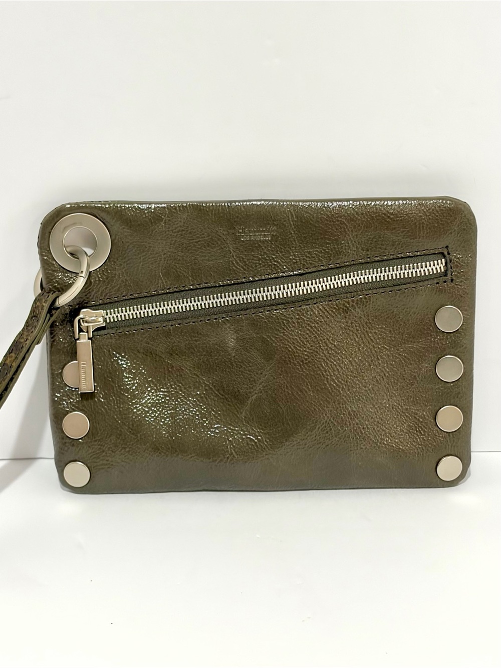 Hammitt Nash SM Crossbody Bag In Olive Glaze/Snake Wristlet&Strap/Brushed Silver